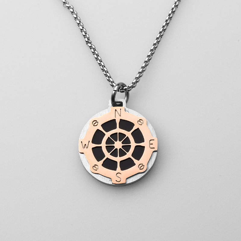 Italië stijl roestvrijstalen sieraden roer wind anker hanger mannen ketting gemaakt in China