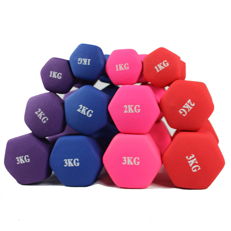 Hot Koop Hoge kwaliteit Oefening Gym Rubber Roze bot gecoate neopreen halters