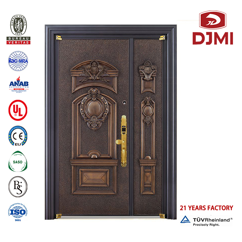 Nieuwe instellingen Hoge kwaliteit Koper Kleur Anti Theft Interior Steel Security Deuren Single Gepantserde Deur Chinese Fabriek Foto's Doo Design High Quality Steel Security Deuren Residentiële Gepantserde Houten Deur