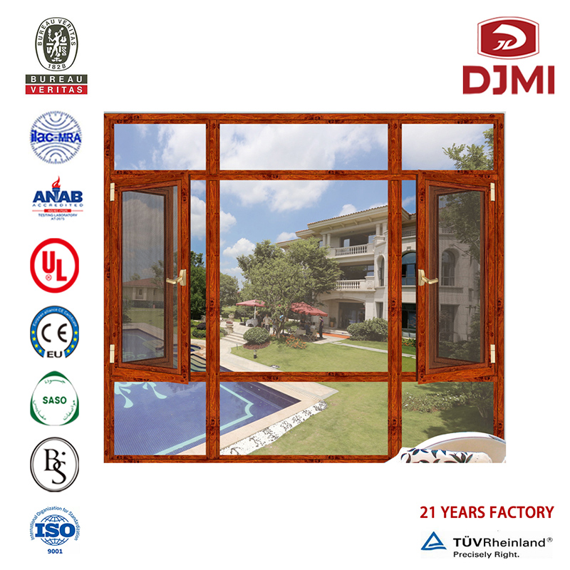 Nieuw design Franse stijl blind binnen dubbel glas water- en geluidsisolatieraam China fabrikant Gloednieuw blind binnen dubbel glas aluminium profiel Swing Windows Veranda raam
