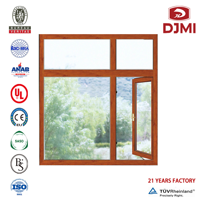 Casement Factory Lowest Price Window Customize 5Mm Tempered Chinese Casement Glass Aluminum Guangzhou Fabrikant Price Tilt Turn Window Mechanism Multifunctionele Swing Wood Color Casement Window Tilt Sash Windows