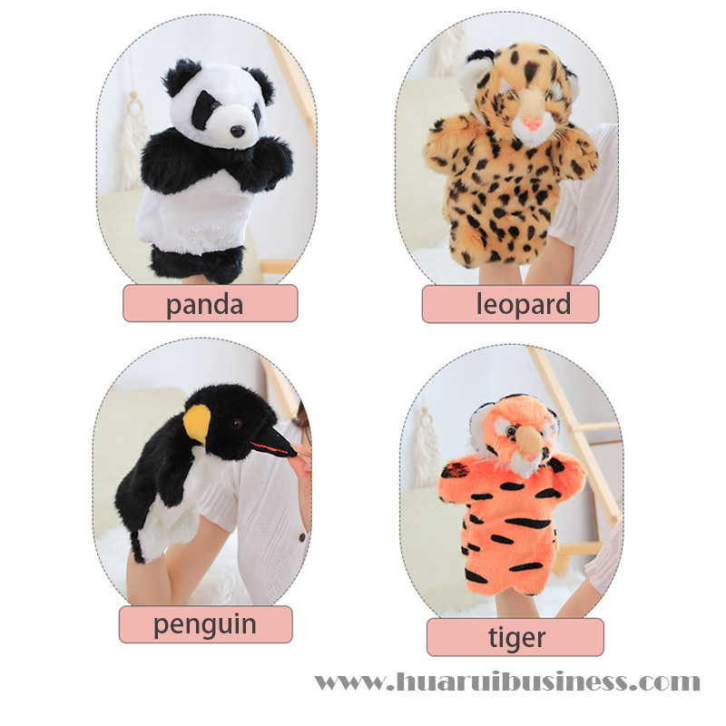 Handpop koe tijger luipaard panda leeuw poolbeer keuken pinguïn cadeau pop aanwezig speelgoed promotieproduct