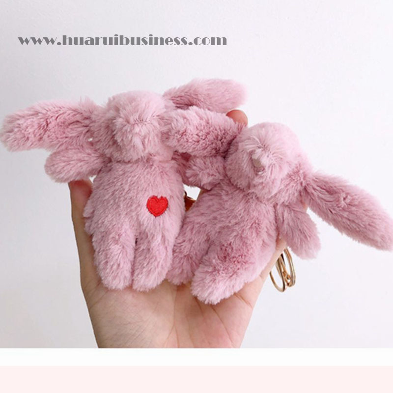 Plush konijn speelgoed/sleutelhanger/sleutelring/sleutelhanger