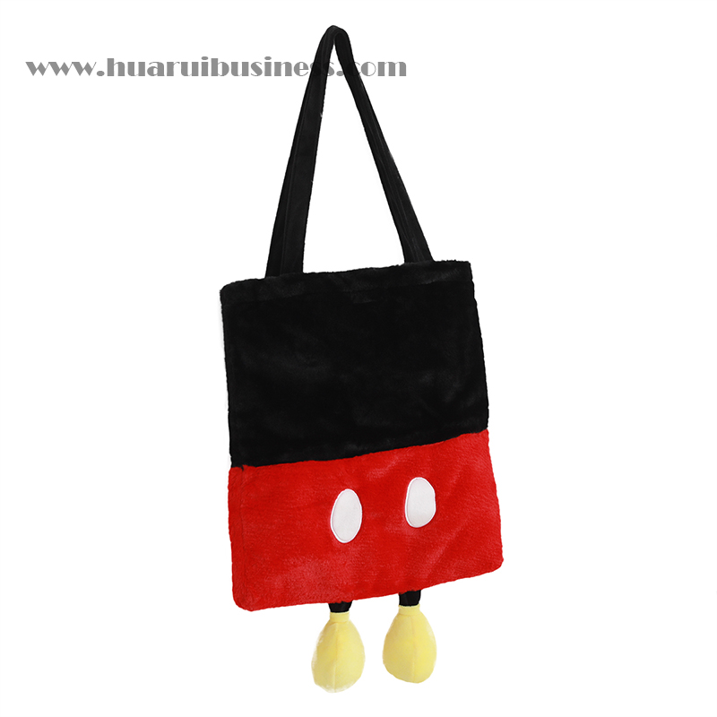 plush bag met cartoon voet en staart