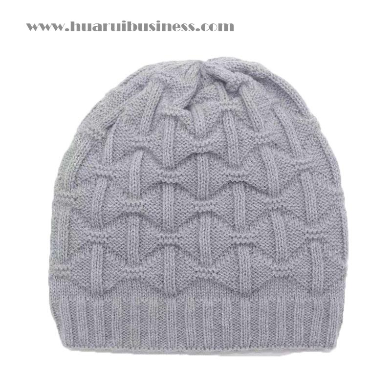 Wintermuts zonder manchetknoop, acryl brei hoed, tuque, vaste kleur, met jacquard