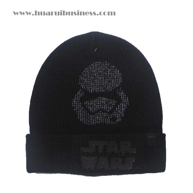 acryl reflecterende muts, reflecterende breihoed, tuque, vaste kleur, logo met reflecterende werking