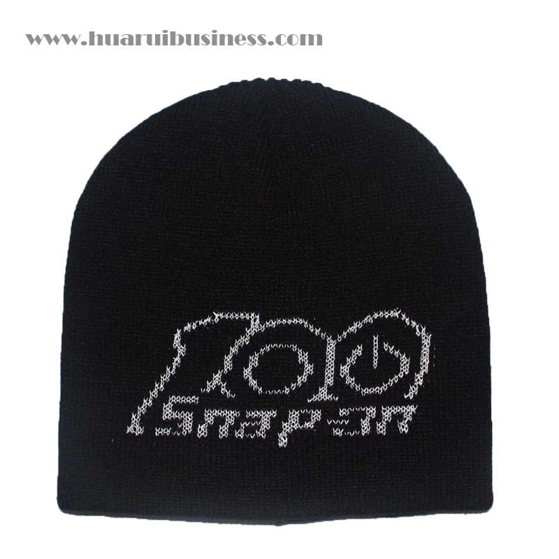 acryl gebreide muts, acrylbrei hoed, tuque, wintermuts, logo met reflecterende werking