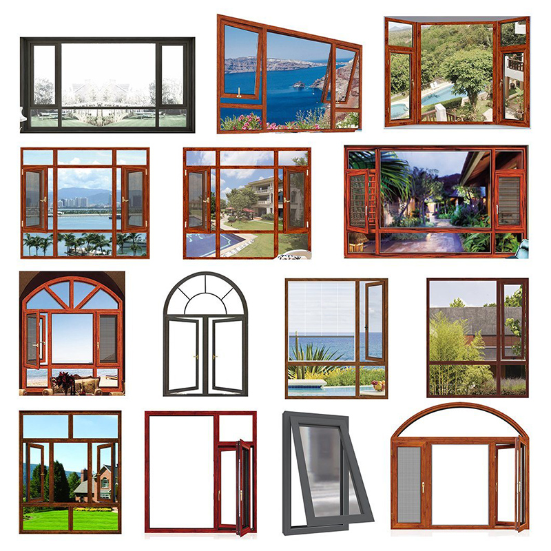 Nieuwe Franse stijl Wood Frame Design Guangdong Factory Price Small Window Awing New Wood Frame Design Casement Windows for Canada Insulated Glass Window Hot Selling Ash Patroorn Franse stijl gebruik frame Aluminum Clad Wood Window