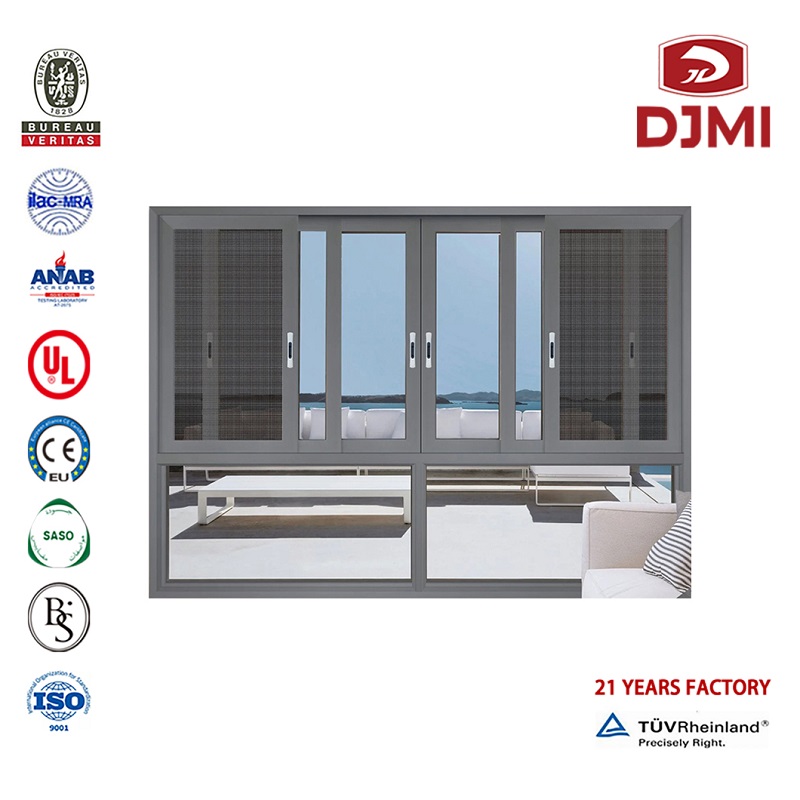 Kleur Vensters Sliding Aluminium Glass Doors Nieuw ontwerp Duits Hardware Venster Dubbel glas schuifende Deur en Deuren Nieuwe Aluminium Venster Fiber Glass Mesh Sluiting Deur met Mosquito Scherm Deuren van aluminium Vensters
