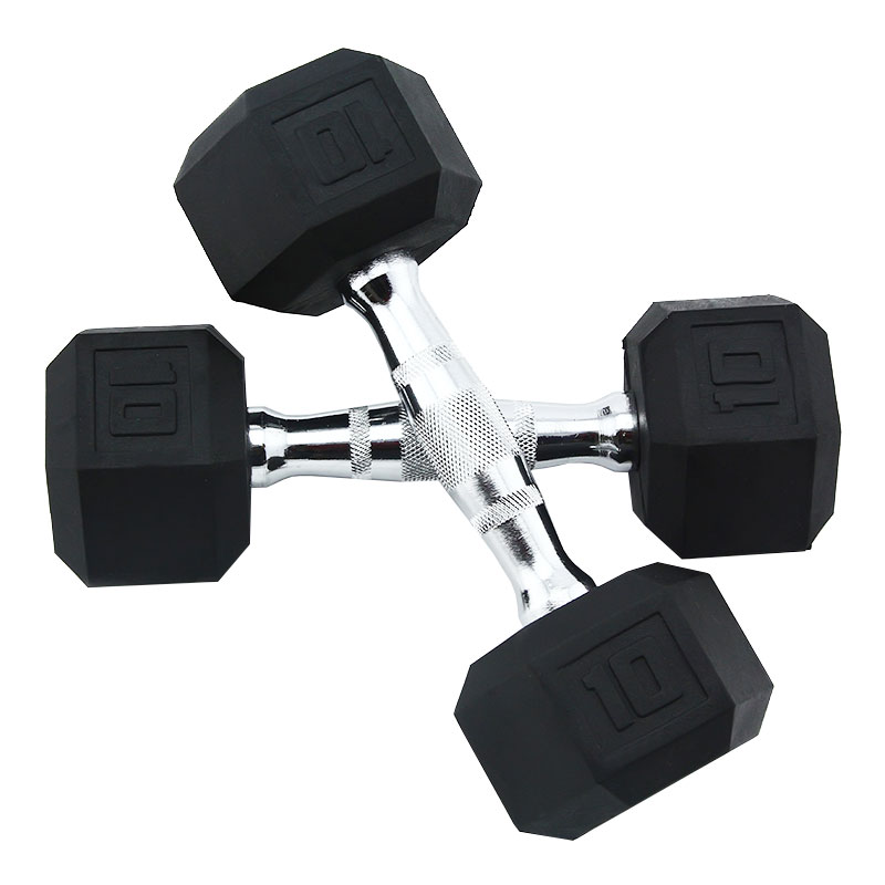 Bezienswaardig om sportartikelen Hexagonal Dumbells Fitness Equipment Rubber Dumbells Body Building Dumbells te koop