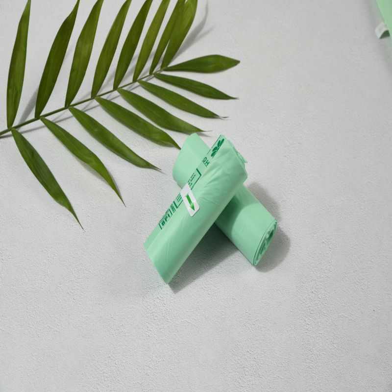 op maïszetmeel gebaseerde biologisch afbreekbare 100% composteerbare vuilniszakken op rol