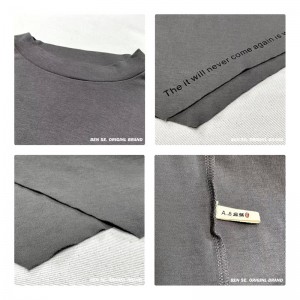 Losse-passend ontwerp Minimalistische Round Collar stijl Stijve mouw Casual Vaste kleur katoen en linnen oversized aangepaste 12631 T-Shirts