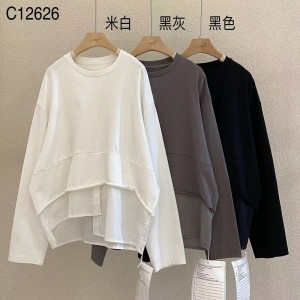 Losse-passend ontwerp Minimalistische Round Collar stijl Vaste mouw stijl Casual Vaste kleur katoen en linnen oversized aangepaste 12626 T-Shirts