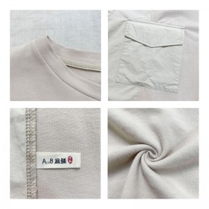 Lospassend ontwerp Minimalistische ronde collar stijl Gesnopte mouw Casual Vaste kleur katoen en linnen oversized aangepaste 12635 Sweatshirts