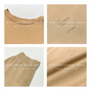 Lospassend ontwerp Minimalistische ronde collar stijl Gesnopte mouw Casual Vaste kleur katoen en linnen overspannen aangepaste 12711 sweatshirts