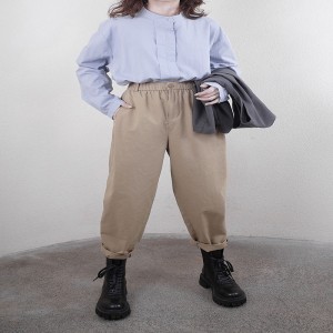 Losse-fitting design Minimalistische stijlvolle Casual Solid Color Striped Checked oversized custom 17718 Round Collar shirt