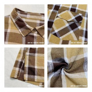 Losse-fitting design Minimalistische stijlvolle Casual Solid Color Striped Checked oversized custom 1785 3 Losse Checked Shirt