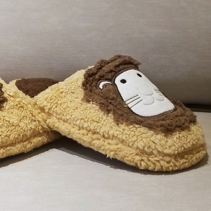 Plush Cute Lion Mule Slippers