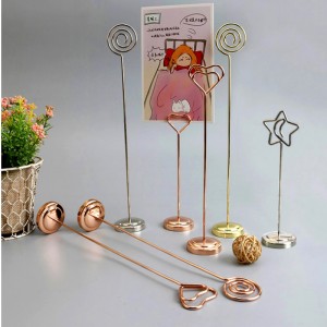 TMJ PP-540 merknaam high-end creatief roestvrij staal clip vertikaal desktop Table card rack schaal schaal schaal prijs grondstoffenprijsdisplay