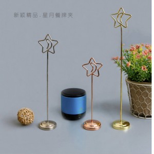 TMJ PP-540 merknaam high-end creatief roestvrij staal clip vertikaal desktop Table card rack schaal schaal schaal prijs grondstoffenprijsdisplay