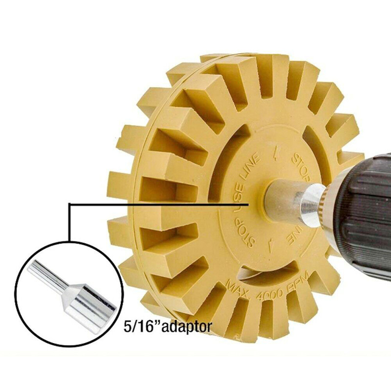 Wiel voor het wissen van de prijs van rubber met booradapter Kit Decal Pinstreep Adhesive Sticker verwijderaar