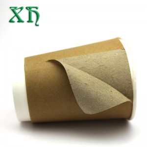 12 oz kraft dubbelwandige composteerbare papieren bekers