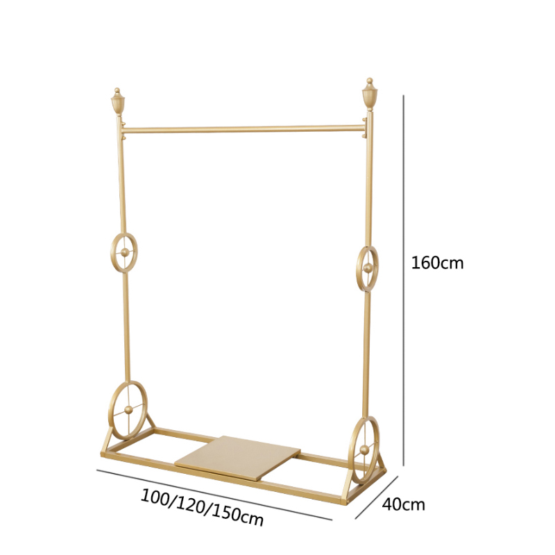 TMJ PP-565 Multifunctionele hoogte verstelbare gouden metalen kleding display stand