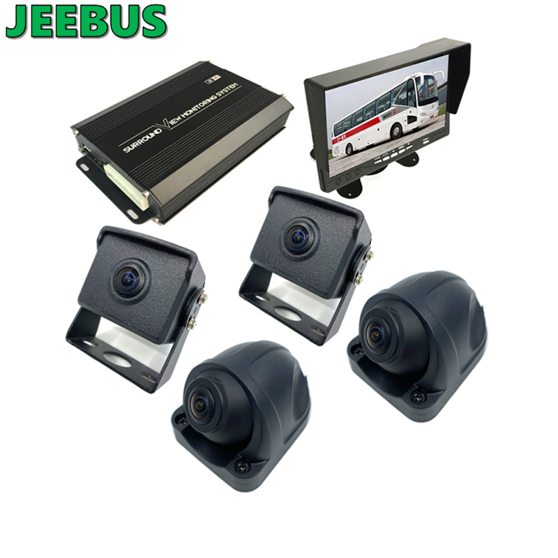 Avondmaal HD 3D Auto 360 graden surround Bird View Monitoring System 4 * 180 graden camera voor vrachtwagen rijden Beveiligingshulpmiddel