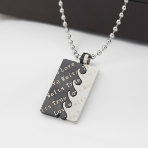 Groothandel roestvrijstalen twee-in-een ware liefde hanger ketting