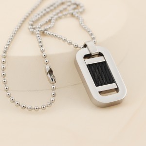 Groothandel roestvrijstalen tweekleurige zwarte stalen draad hanger ketting