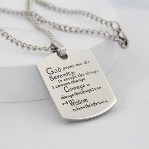 Stainkless Steel Mens Womens Jewelry Military Tag met woorden Inspiraional Neaklace Dog tags Pendant