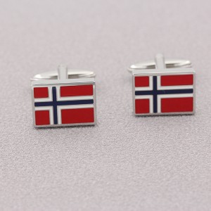Mode-sieradenaccessoire Emaille manchetknopen Manchetknopen met Noorse vlag