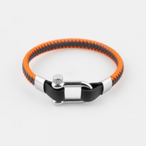 Braided Leather Bracelet Womens Bracelet Stainless Steel Writband