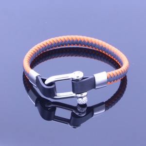 Braided Leather Bracelet Womens Bracelet Stainless Steel Writband