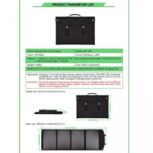 100W Solaire vouwzak