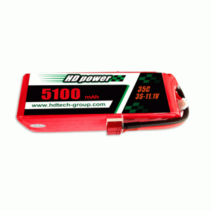 HD POWER 500mAh 35C 3S 11.1V lipo batterij
