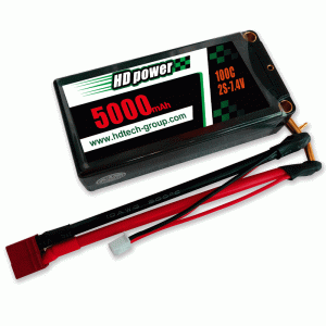 Hardcase 5000 mAh 100C 2S 7,4 V Shorty RC auto-accu