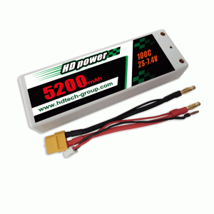 HD POWER 5200 mAh 100C 2S 7,4 V Hardcase LiPO-batterij