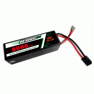 HD POWER 8000 mAh 100C 2S 7,6 V Hardcase HV LiPO-batterij