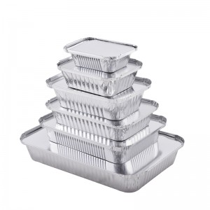 Wegwerp fastfood verpakking goud en zilver hittebestendigheid recyclebare aluminiumfolie lunchbox