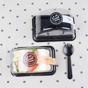 Wegwerp food grade niet-giftige blisterverpakking gebogen doorzichtige afhaalcake box verpakking dessertverpakking