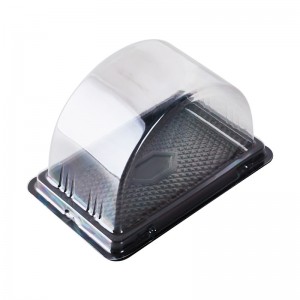 Wegwerp food grade niet-giftige blisterverpakking gebogen doorzichtige afhaalcake box verpakking dessertverpakking