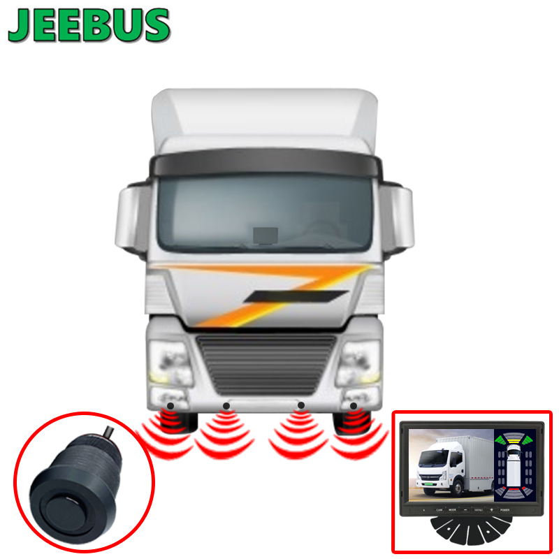 Voertuig Truck Achteruitrijcamera Radar Blinde vlekken Detectie Ultrasone sensoren Monitorsysteem Voor Achter Rechts Links Digitaal parkeersensor Weergavesysteem
