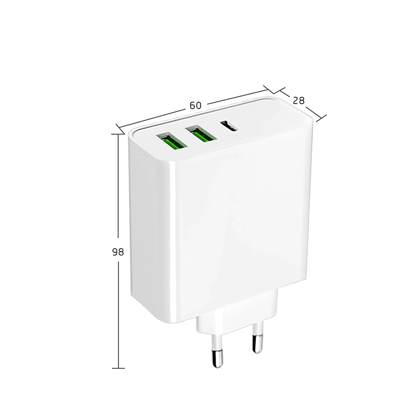65 W PD USB Type C Power Delivery Multi-poort wandoplader