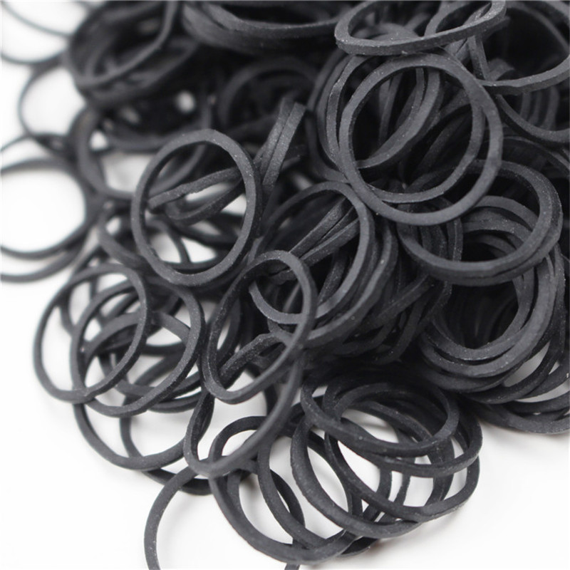 Spot groothandel diameter 0,8 inch zwarte wegwerp hoge elastische rubberen band haar rubberen band