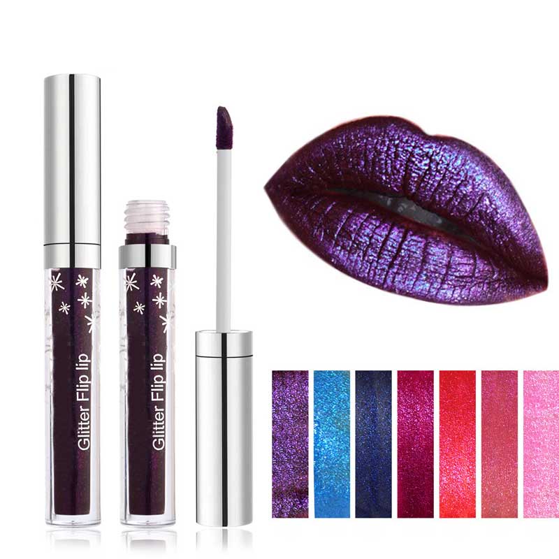 Glitter Liquid Lipstick Diamond Waterproof Metallic Lipgloss