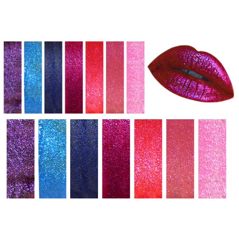 Glitter Liquid Lipstick Diamond Waterproof Metallic Lipgloss