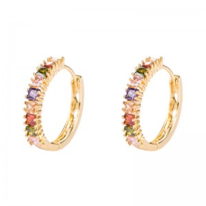 ins Europese en Amerikaanse persoonlijkheid overdreven vierkant zirkoon oorbellen oorbellen vrouwelijke puur koper vergulde micro-ingelegd oorbellen oorbellen groothandel