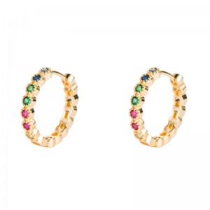 ins Europese en Amerikaanseniche oorbellen, koperen micro-ingelegd zirkoon oorbellen, groene kleur galvaniseren kleur zirkonium grote oorbellen,netto rode oorbellen