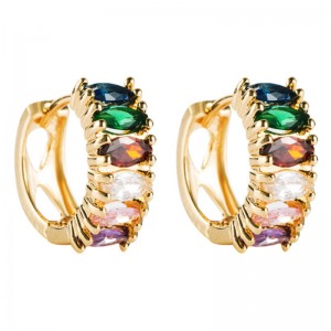 Europese en Amerikaanse grensoverschrijdende handel trend oorbel oorbellen dames kleur micro zirkoon eenvoudige wind oorbellen fabriek groothandel